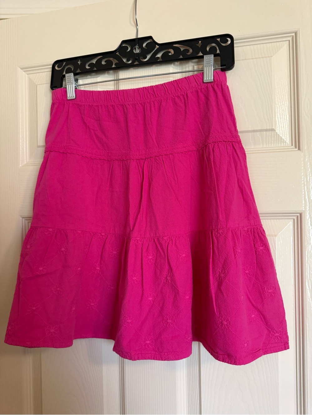 Route 66 Bright Pink Tiered A-Line Skirt